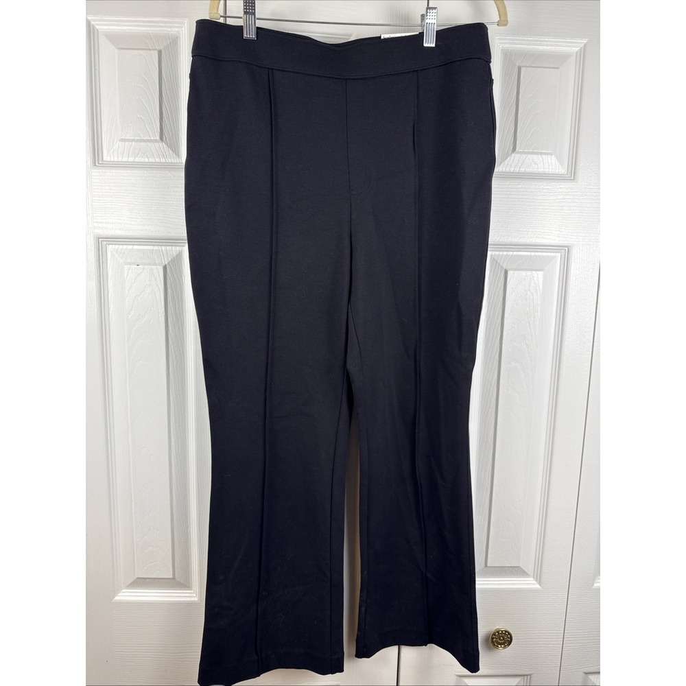 Nine West Pants Petite Large Black Sculpting Stretch Tummy Control Bootcut NWT